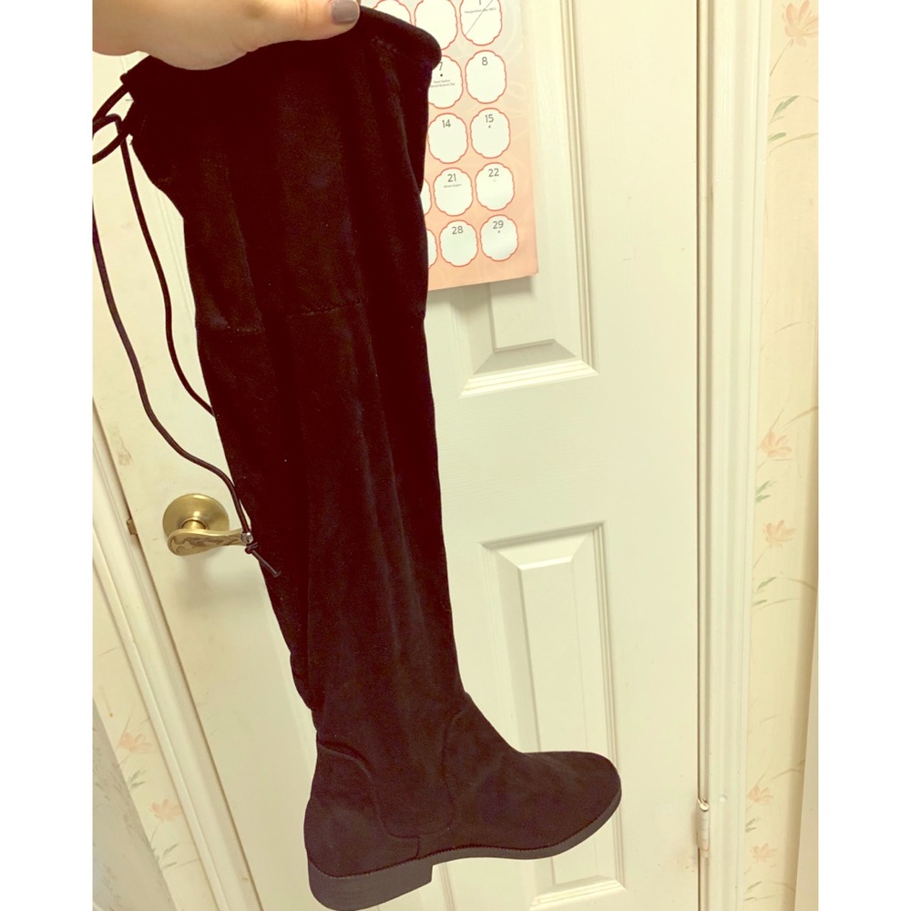 Black Suede thigh high boots!